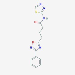 molecular formula C14H13N5O2S B277500 4-(3-phenyl-1,2,4-oxadiazol-5-yl)-N-(1,3,4-thiadiazol-2-yl)butanamide 