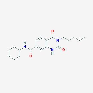 N-cyclohexyl-2,4-dioxo-3-pentyl-1,2,3,4-tetrahydroquinazoline-7-carboxamide