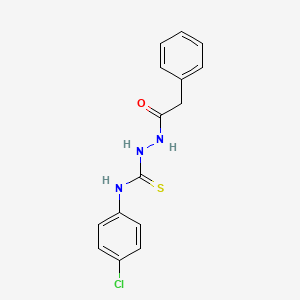 molecular formula C15H14ClN3OS B2775006 N-{[(4-chlorophenyl)carbamothioyl]amino}-2-phenylacetamide CAS No. 72293-65-3