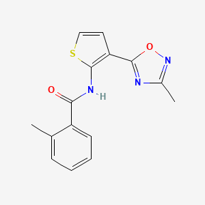2-methyl-N-(3-(3-methyl-1,2,4-oxadiazol-5-yl)thiophen-2-yl)benzamide