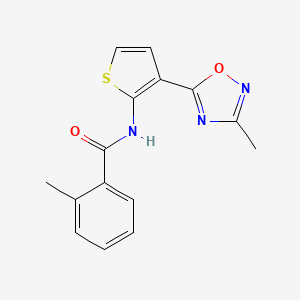 2-methyl-N-[3-(3-methyl-1,2,4-oxadiazol-5-yl)thiophen-2-yl]benzamide