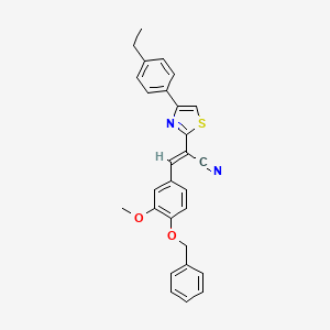 (E)-3-(4-(benzyloxy)-3-methoxyphenyl)-2-(4-(4-ethylphenyl)thiazol-2-yl)acrylonitrile