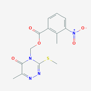 (6-Methyl-3-methylsulfanyl-5-oxo-1,2,4-triazin-4-yl)methyl 2-methyl-3-nitrobenzoate