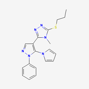 4-methyl-3-[1-phenyl-5-(1H-pyrrol-1-yl)-1H-pyrazol-4-yl]-5-(propylsulfanyl)-4H-1,2,4-triazole