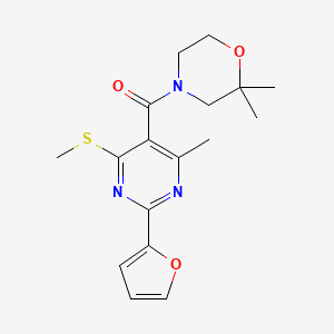 4-[2-(Furan-2-yl)-4-methyl-6-(methylsulfanyl)pyrimidine-5-carbonyl]-2,2-dimethylmorpholine