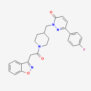 molecular formula C25H23FN4O3 B2775040 2-({1-[2-(1,2-苯并噁唑-3-基)乙酰]哌啶-4-基甲基)-6-(4-氟苯基)-2,3-二氢吡啶-3-酮 CAS No. 2097922-25-1