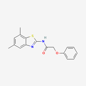 molecular formula C17H16N2O2S B2775043 N-(5,7-二甲基-1,3-苯并噻唑-2-基)-2-苯氧乙酰胺 CAS No. 906784-74-5