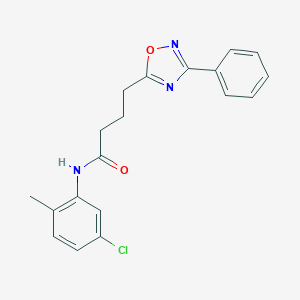 molecular formula C19H18ClN3O2 B277505 N-(5-chloro-2-methylphenyl)-4-(3-phenyl-1,2,4-oxadiazol-5-yl)butanamide 