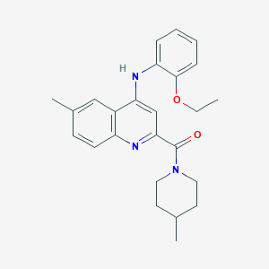 2-(3-{[(4-chlorophenyl)sulfonyl]amino}phenoxy)-N-(tetrahydrofuran-2-ylmethyl)nicotinamide