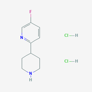 molecular formula C10H15Cl2FN2 B2775063 5-Fluoro-2-(piperidin-4-yl)pyridine dihydrochloride CAS No. 1137949-75-7