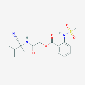 molecular formula C16H21N3O5S B2775072 [(1-Cyano-1,2-dimethylpropyl)carbamoyl]methyl 2-methanesulfonamidobenzoate CAS No. 877127-30-5