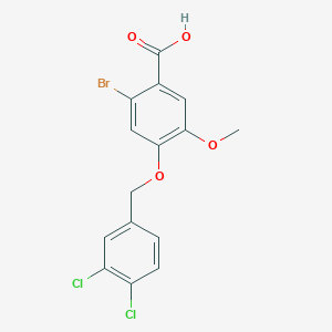 molecular formula C15H11BrCl2O4 B2775073 2-溴-4-[(3,4-二氯苯甲基)氧基]-5-甲氧基苯甲酸 CAS No. 1982160-73-5