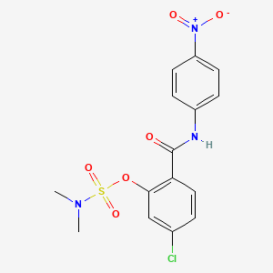 molecular formula C15H14ClN3O6S B2775075 5-chloro-2-[(4-nitroanilino)carbonyl]phenyl-N,N-dimethylsulfamate CAS No. 400080-38-8