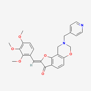 molecular formula C26H24N2O6 B2775077 (Z)-8-(pyridin-4-ylmethyl)-2-(2,3,4-trimethoxybenzylidene)-8,9-dihydro-2H-benzofuro[7,6-e][1,3]oxazin-3(7H)-one CAS No. 929831-50-5