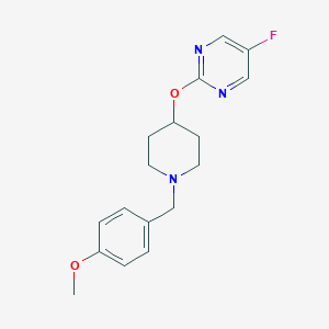 molecular formula C17H20FN3O2 B2775080 5-Fluoro-2-[1-[(4-methoxyphenyl)methyl]piperidin-4-yl]oxypyrimidine CAS No. 2380185-10-2