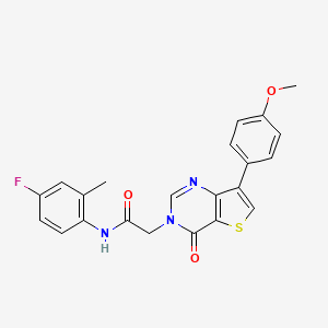 molecular formula C22H18FN3O3S B2775092 N-(4-fluoro-2-methylphenyl)-2-[7-(4-methoxyphenyl)-4-oxothieno[3,2-d]pyrimidin-3(4H)-yl]acetamide CAS No. 1251565-26-0