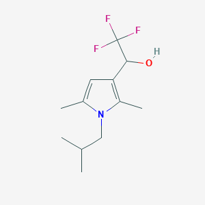 molecular formula C12H18F3NO B2775096 1-[2,5-dimethyl-1-(2-methylpropyl)-1H-pyrrol-3-yl]-2,2,2-trifluoroethan-1-ol CAS No. 757193-03-6