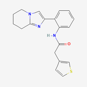 molecular formula C19H19N3OS B2775099 N-(2-(5,6,7,8-tetrahydroimidazo[1,2-a]pyridin-2-yl)phenyl)-2-(thiophen-3-yl)acetamide CAS No. 2034567-90-1