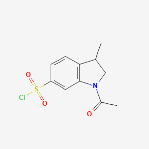 molecular formula C11H12ClNO3S B2775101 1-acetyl-3-methyl-2,3-dihydro-1H-indole-6-sulfonyl chloride CAS No. 2155855-72-2