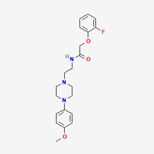molecular formula C21H26FN3O3 B2775114 2-(2-fluorophenoxy)-N-(2-(4-(4-methoxyphenyl)piperazin-1-yl)ethyl)acetamide CAS No. 1049447-29-1