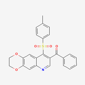 [9-(4-Methylphenyl)sulfonyl-2,3-dihydro-[1,4]dioxino[2,3-g]quinolin-8-yl]-phenylmethanone