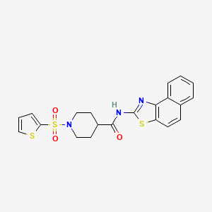 molecular formula C21H19N3O3S3 B2775118 N-(naphtho[1,2-d]thiazol-2-yl)-1-(thiophen-2-ylsulfonyl)piperidine-4-carboxamide CAS No. 899958-79-3