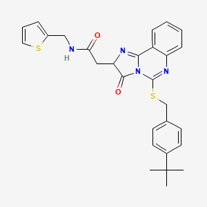 2-(5-{[(4-tert-butylphenyl)methyl]sulfanyl}-3-oxo-2H,3H-imidazo[1,2-c]quinazolin-2-yl)-N-[(thiophen-2-yl)methyl]acetamide