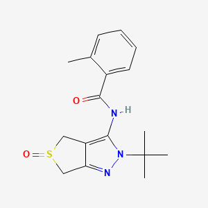 N-(2-tert-butyl-5-oxo-4,6-dihydrothieno[3,4-c]pyrazol-3-yl)-2-methylbenzamide