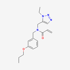 N-[(3-Ethyltriazol-4-yl)methyl]-N-[(3-propoxyphenyl)methyl]prop-2-enamide