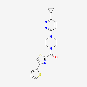 (4-(6-Cyclopropylpyridazin-3-yl)piperazin-1-yl)(4-(thiophen-2-yl)thiazol-2-yl)methanone
