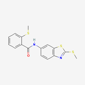 molecular formula C16H14N2OS3 B2775129 2-(methylthio)-N-(2-(methylthio)benzo[d]thiazol-6-yl)benzamide CAS No. 896343-68-3