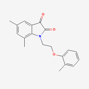 molecular formula C19H19NO3 B2775134 5,7-Dimethyl-1-(2-(o-tolyloxy)ethyl)indoline-2,3-dione CAS No. 883279-96-7