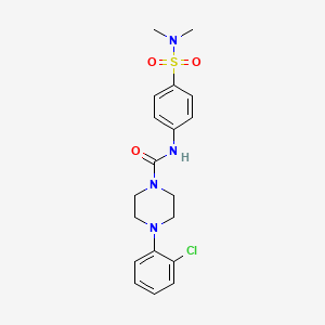molecular formula C19H23ClN4O3S B2775142 4-(2-chlorophenyl)-N-[4-(dimethylsulfamoyl)phenyl]piperazine-1-carboxamide CAS No. 692732-93-7