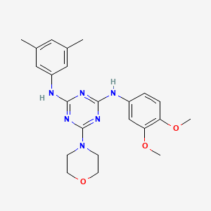 N2-(3,4-dimethoxyphenyl)-N4-(3,5-dimethylphenyl)-6-morpholino-1,3,5-triazine-2,4-diamine