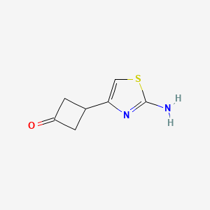 molecular formula C7H8N2OS B2775149 3-(2-Amino-1,3-thiazol-4-yl)cyclobutan-1-one CAS No. 2460756-47-0