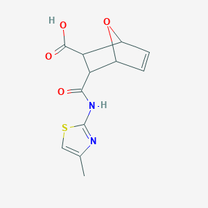 molecular formula C12H12N2O4S B2775160 3-(4-Methyl-thiazol-2-ylcarbamoyl)-7-oxa-bicyclo[2.2.1]hept-5-ene-2-carboxylic acid CAS No. 1005263-26-2