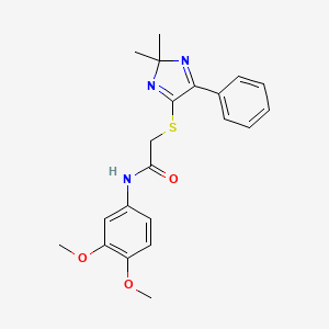 N-(3,4-dimethoxyphenyl)-2-((2,2-dimethyl-5-phenyl-2H-imidazol-4-yl)thio)acetamide
