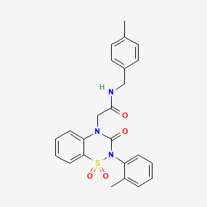 2-(1,1-dioxido-3-oxo-2-(o-tolyl)-2H-benzo[e][1,2,4]thiadiazin-4(3H)-yl)-N-(4-methylbenzyl)acetamide