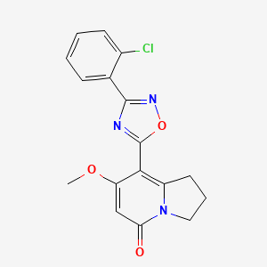 molecular formula C17H14ClN3O3 B2775171 8-(3-(2-chlorophenyl)-1,2,4-oxadiazol-5-yl)-7-methoxy-2,3-dihydroindolizin-5(1H)-one CAS No. 2034514-17-3