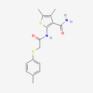4,5-Dimethyl-2-(2-(p-tolylthio)acetamido)thiophene-3-carboxamide