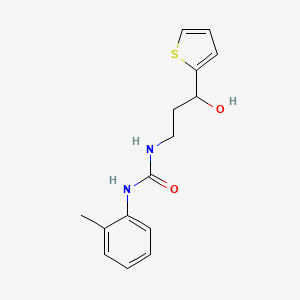 molecular formula C15H18N2O2S B2775173 1-(3-Hydroxy-3-(thiophen-2-yl)propyl)-3-(o-tolyl)urea CAS No. 1421462-23-8