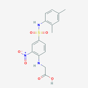 molecular formula C16H17N3O6S B2775174 2-({4-[(2,4-Dimethylphenyl)sulfamoyl]-2-nitrophenyl}amino)acetic acid CAS No. 568570-15-0