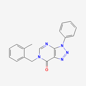 molecular formula C18H15N5O B2775177 6-[(2-甲基苯基)甲基]-3-苯基三唑并[4,5-d]嘧啶-7-酮 CAS No. 892478-95-4