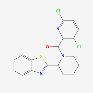 molecular formula C18H15Cl2N3OS B2775182 [2-(1,3-Benzothiazol-2-yl)piperidin-1-yl]-(3,6-dichloropyridin-2-yl)methanone CAS No. 1111528-62-1