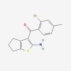 molecular formula C15H14BrNOS B2775188 3-(2-溴-4-甲基苯甲酰)-4H,5H,6H-环戊[b]噻吩-2-胺 CAS No. 1798742-74-1