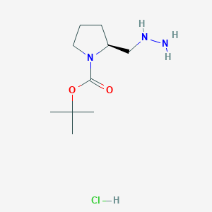 Tert-butyl (2S)-2-(hydrazinylmethyl)pyrrolidine-1-carboxylate;hydrochloride