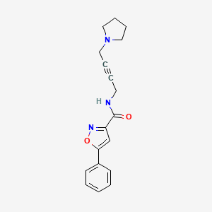 molecular formula C18H19N3O2 B2775202 5-苯基-N-(4-(吡咯啉-1-基)丁-2-炔-1-基)异噁唑-3-甲酰胺 CAS No. 1396677-89-6