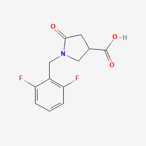 molecular formula C12H11F2NO3 B2775207 1-(2,6-二氟苄基)-5-氧代吡咯啉-3-羧酸 CAS No. 304859-20-9