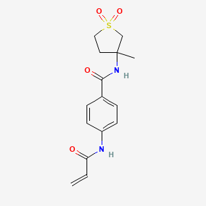molecular formula C15H18N2O4S B2775212 N-(3-Methyl-1,1-dioxothiolan-3-yl)-4-(prop-2-enoylamino)benzamide CAS No. 2202282-90-2