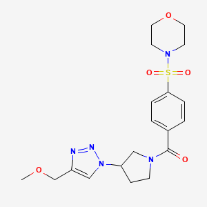 molecular formula C19H25N5O5S B2775220 4-(4-{3-[4-(甲氧甲基)-1H-1,2,3-三唑-1-基]吡咯烷-1-甲酰}苯基磺酰)吗啉 CAS No. 2097927-42-7